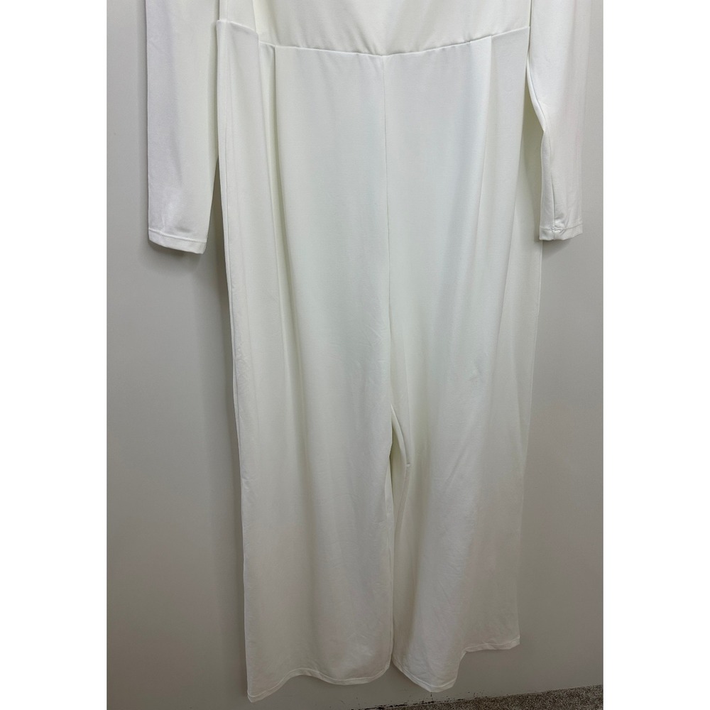 Halara Long Sleeve Wide Leg Jumpsuit Off White Size XL Stretch Pull On One Piece - Picture 5 of 13